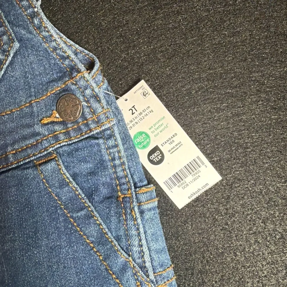 Oshkosh B'Gosh Denim Overalls Size 2T -165